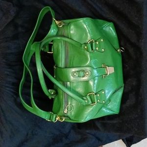 Cute& funky bright green purse, like new chocolate lining